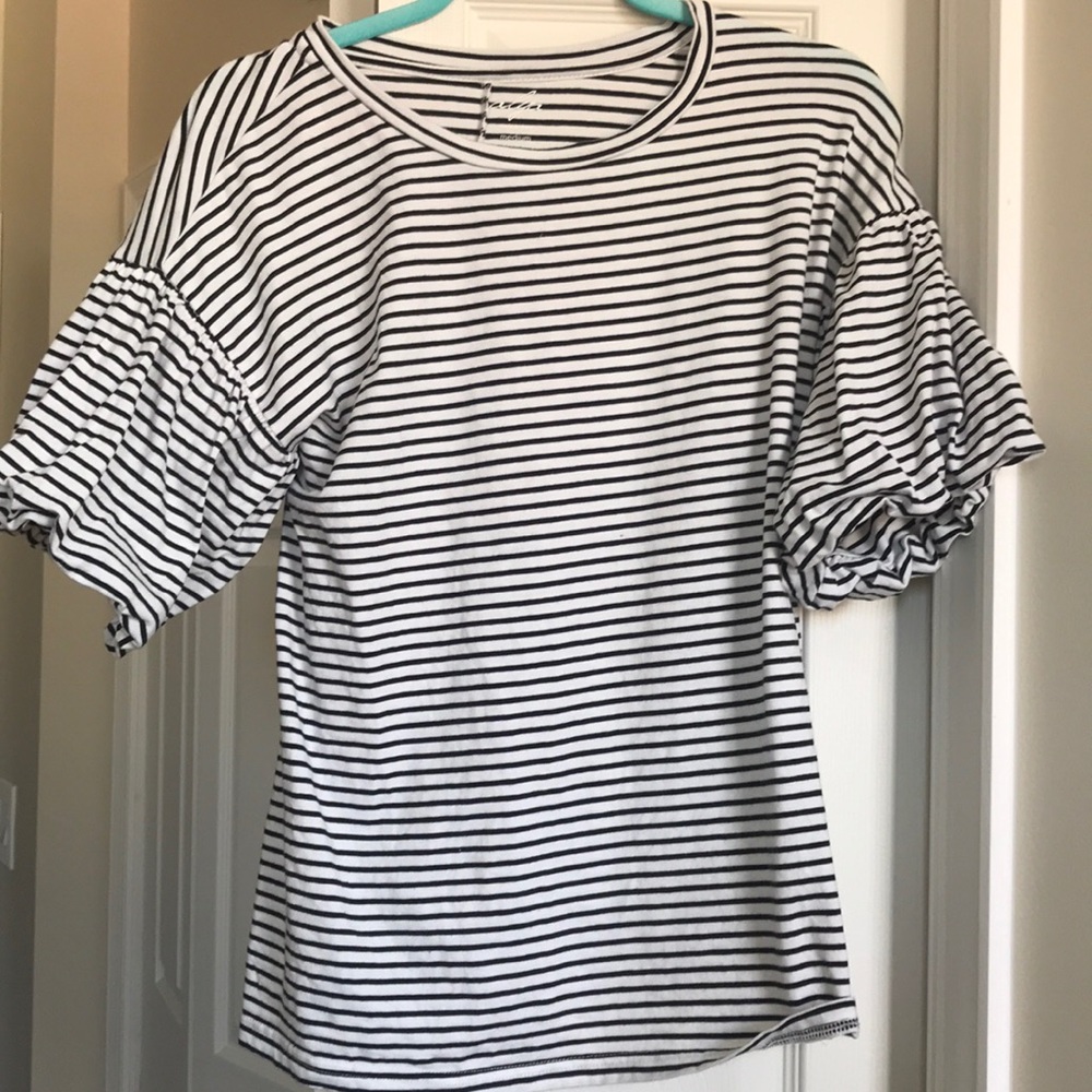 Black and white stripped blouse